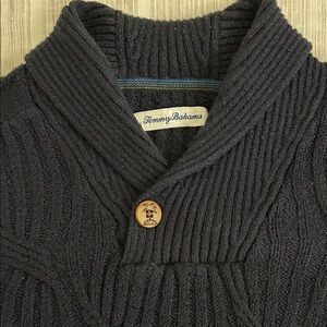 Tommy Bahama Men's Charcoal Cardigan Sweater
